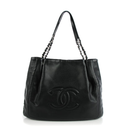 Chanel Caviar Large CC Tuck Tote Black 1 of 7
