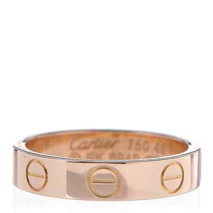 Cartier 18K Pink Gold 3.5mm LOVE Wedding Band Ring 46 3.75 1 of 3