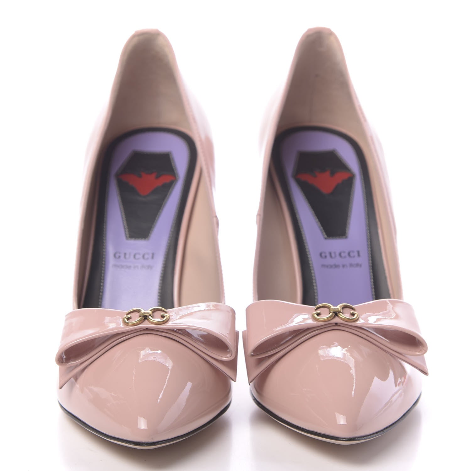 Gucci Patent GG Bow Sadie Spike High Heel Pumps 38 Perfect Pink 2 of 9