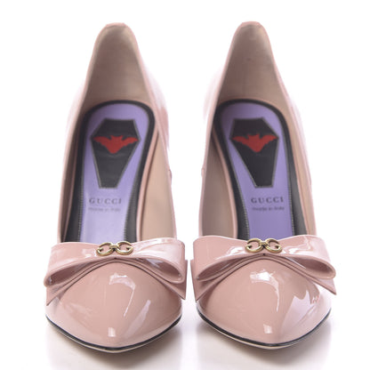 Gucci Patent GG Bow Sadie Spike High Heel Pumps 38 Perfect Pink 2 of 9