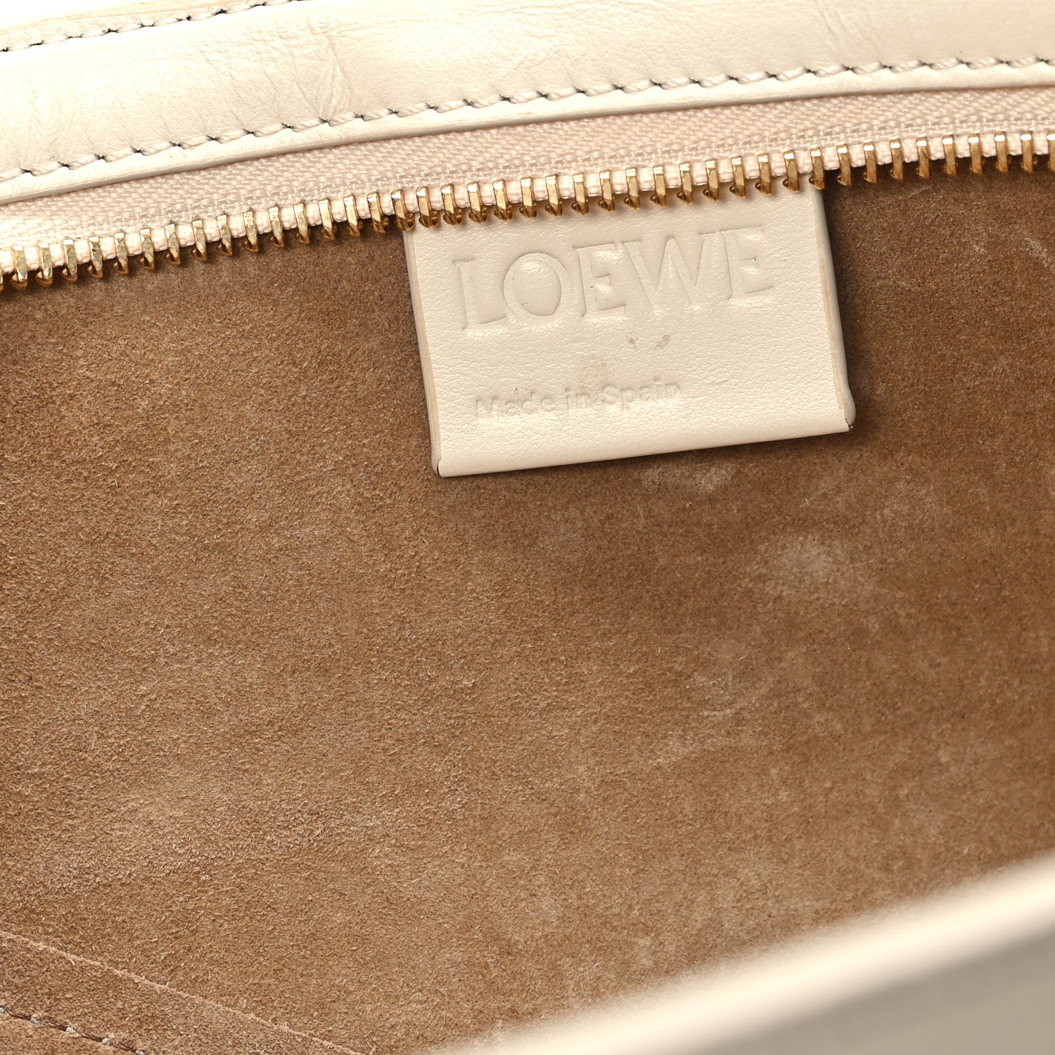 Loewe Shiny Calfskin Mini Cropped Puzzle Fold Tote White 6 of 11
