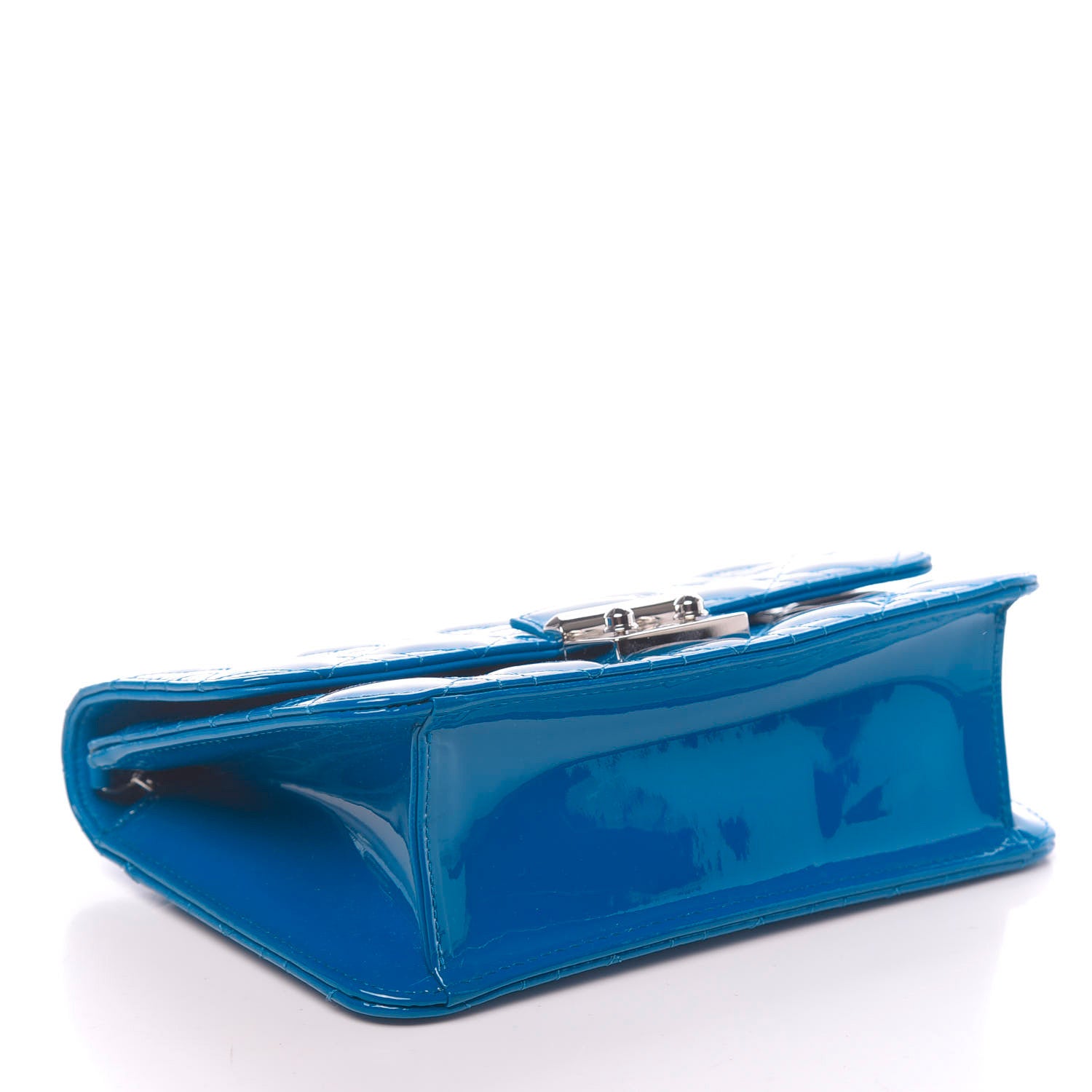 Christian Dior Patent Cannage Miss Dior Promenade Pouch Blue Tahiti 4 of 9