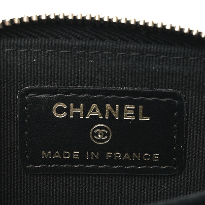 Chanel Shiny Caviar Quilted Strass CC Zip Coin Purse Black 6 of 8
