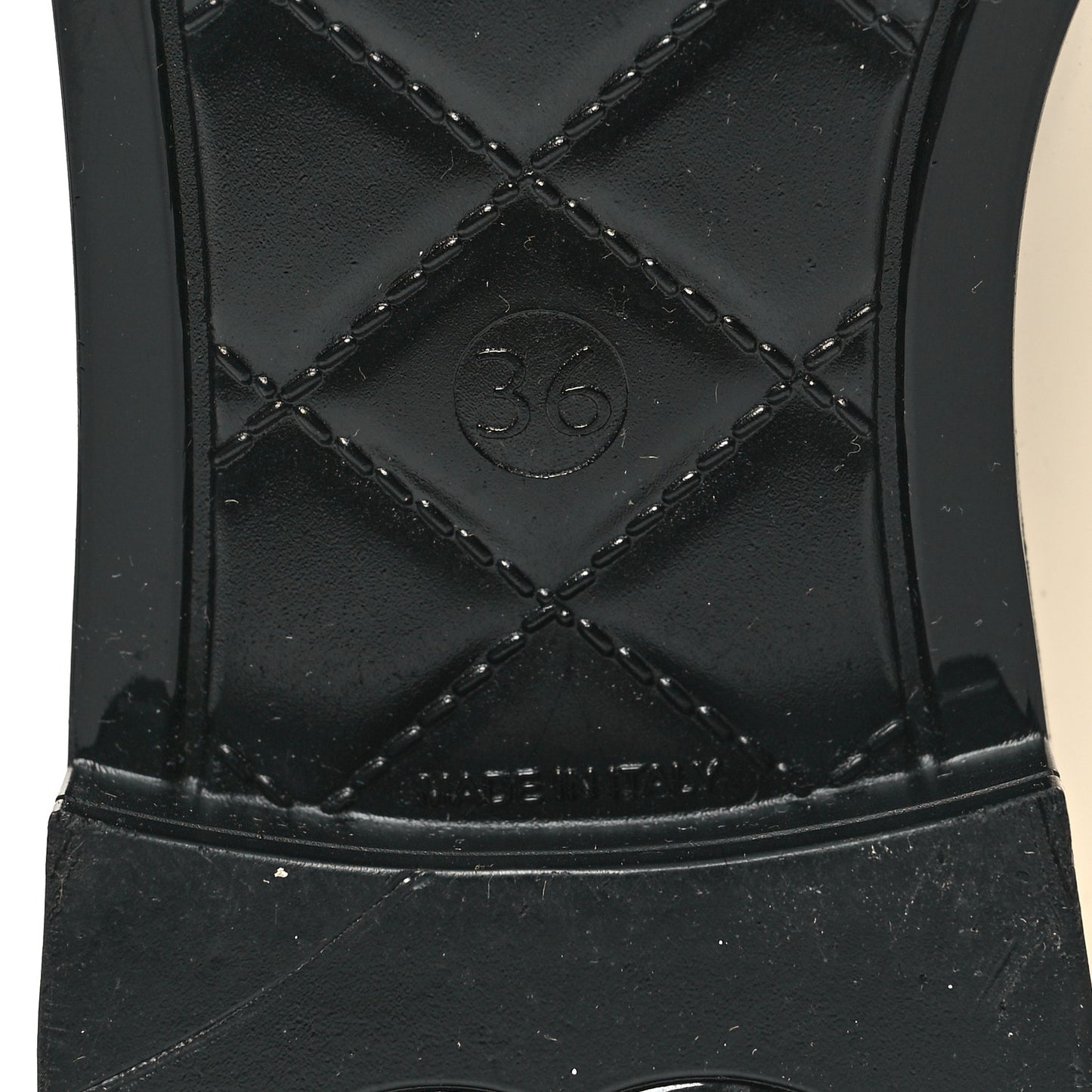 Rubber Rain Boots 36 Ivory Black
