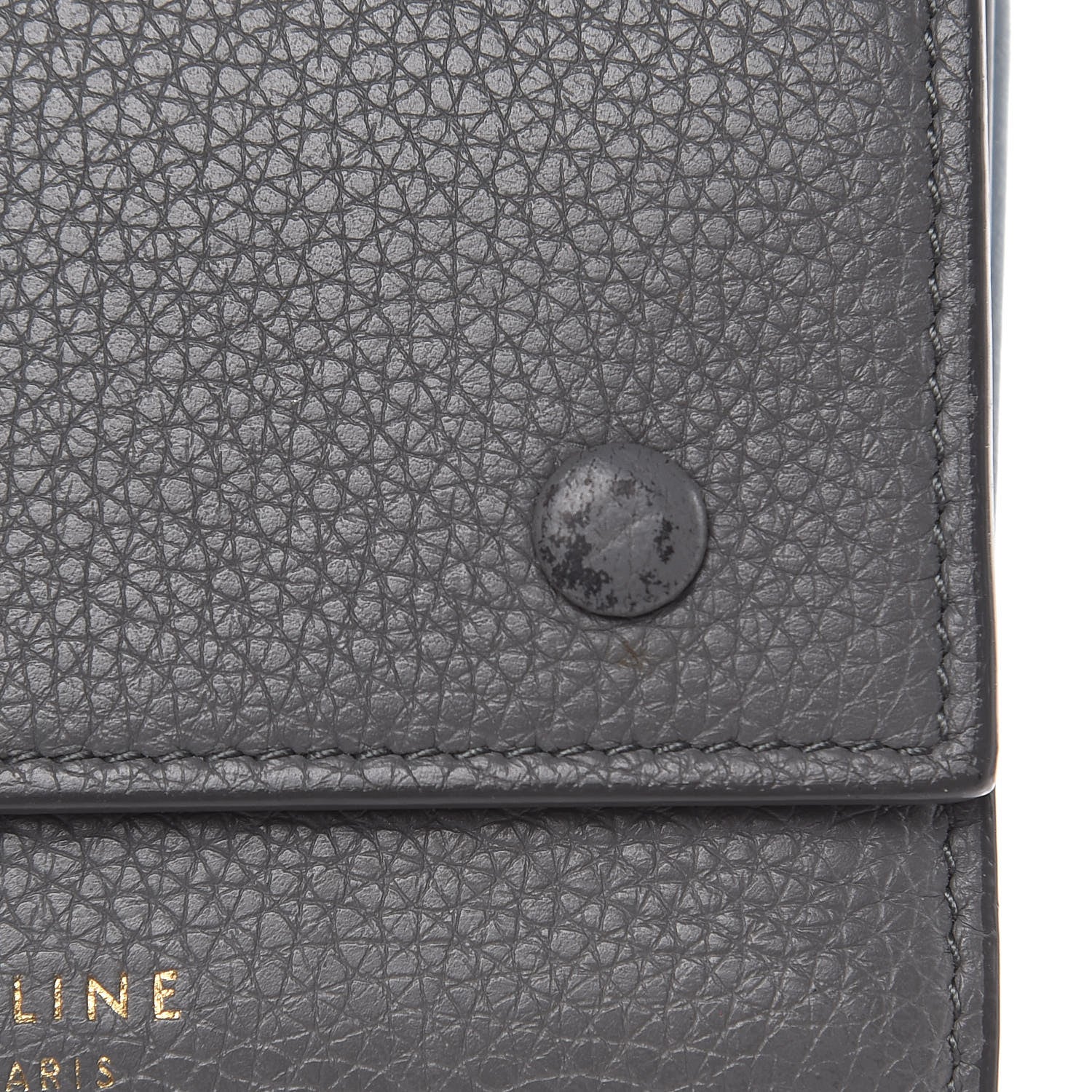 Celine Drummed Calfskin Small Multifunction Folded Wallet Grey 9 of 12