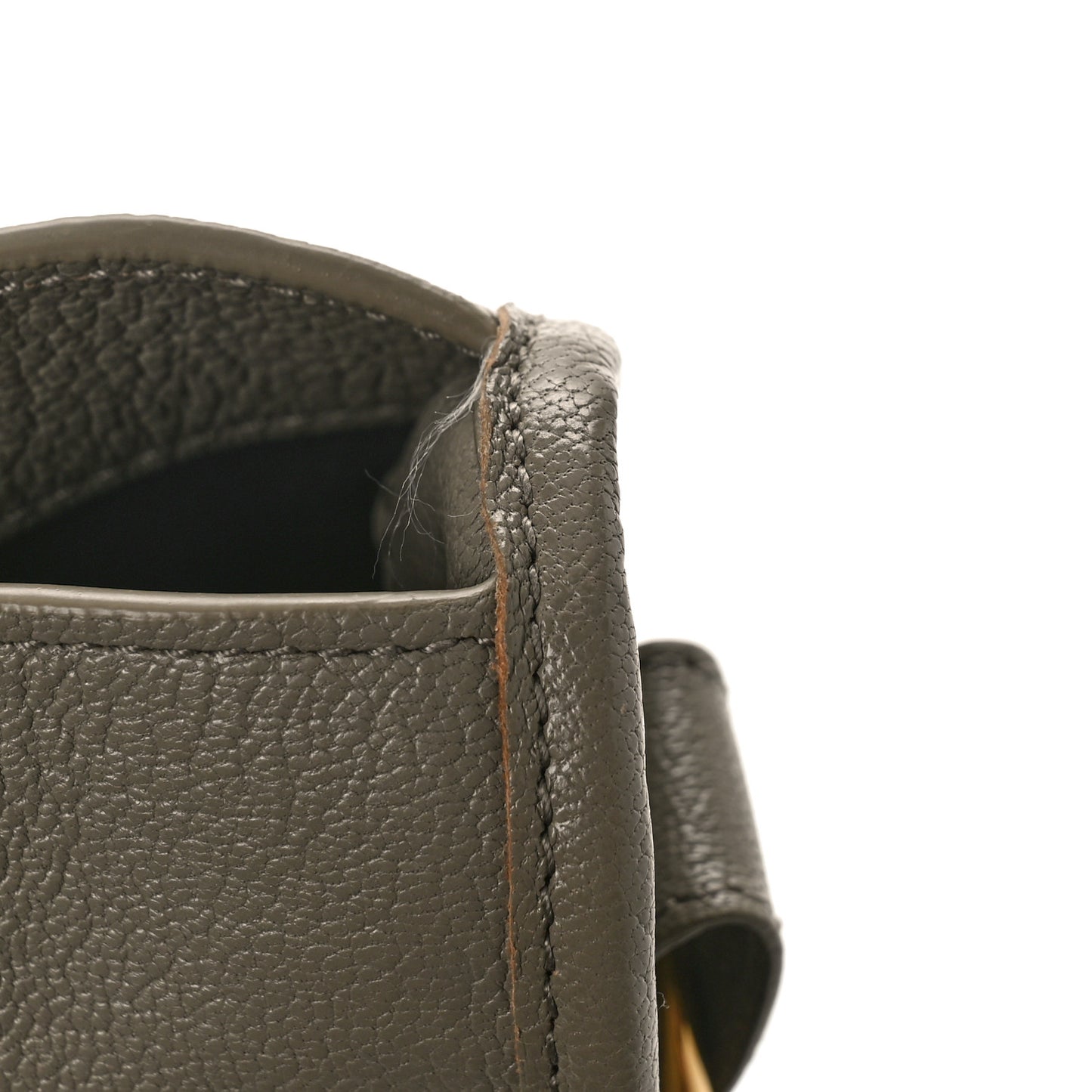 Chevre Gold Metallic Edge Hardware City Gris Taupe