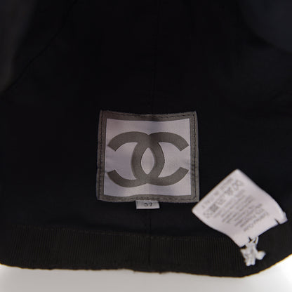 Chanel Nylon CC Crocodile Print Cap Hat 57 Black 5 of 6