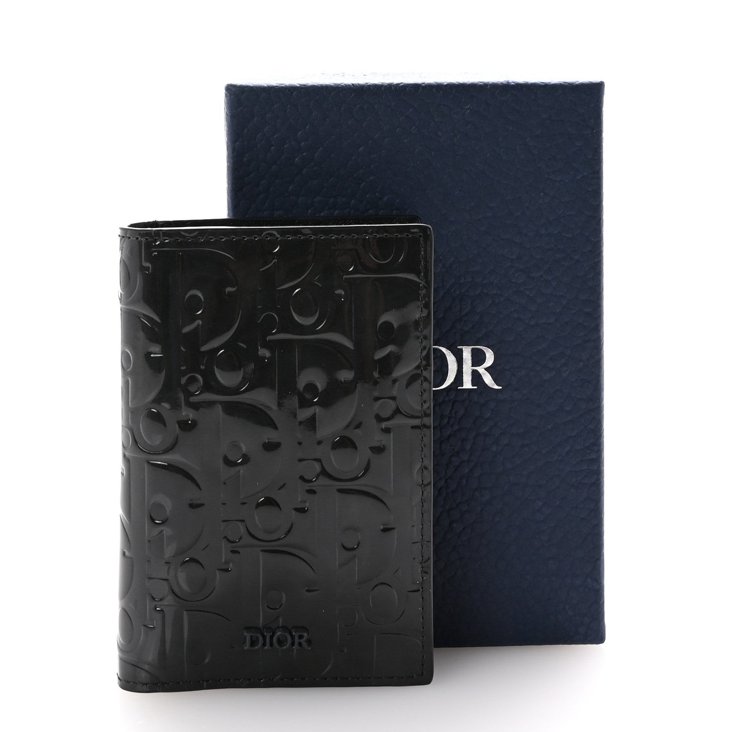 Christian Dior Patent Vertical Card Holder Black 8 of 8