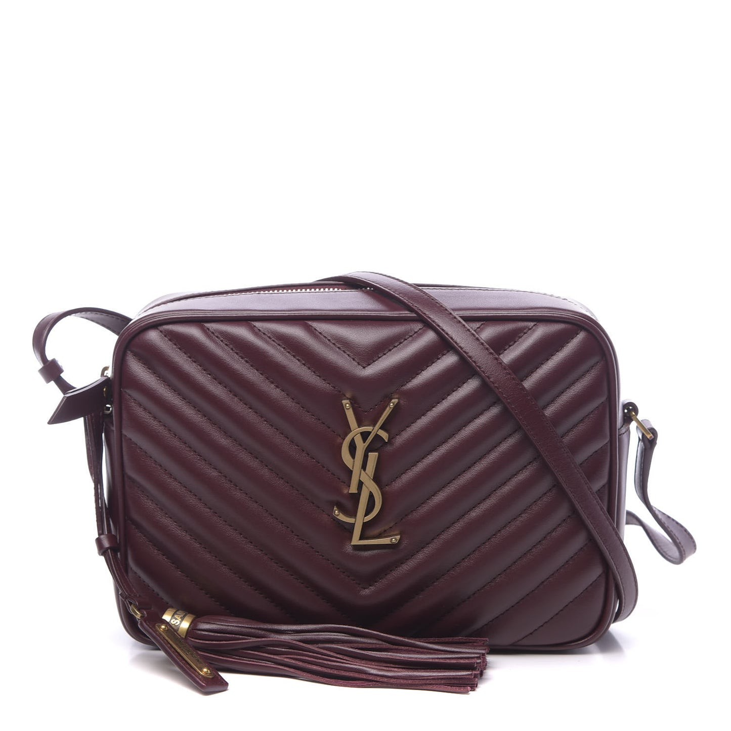 Calfskin Matelasse Monogram Lou Camera Bag Dark Legion Red
