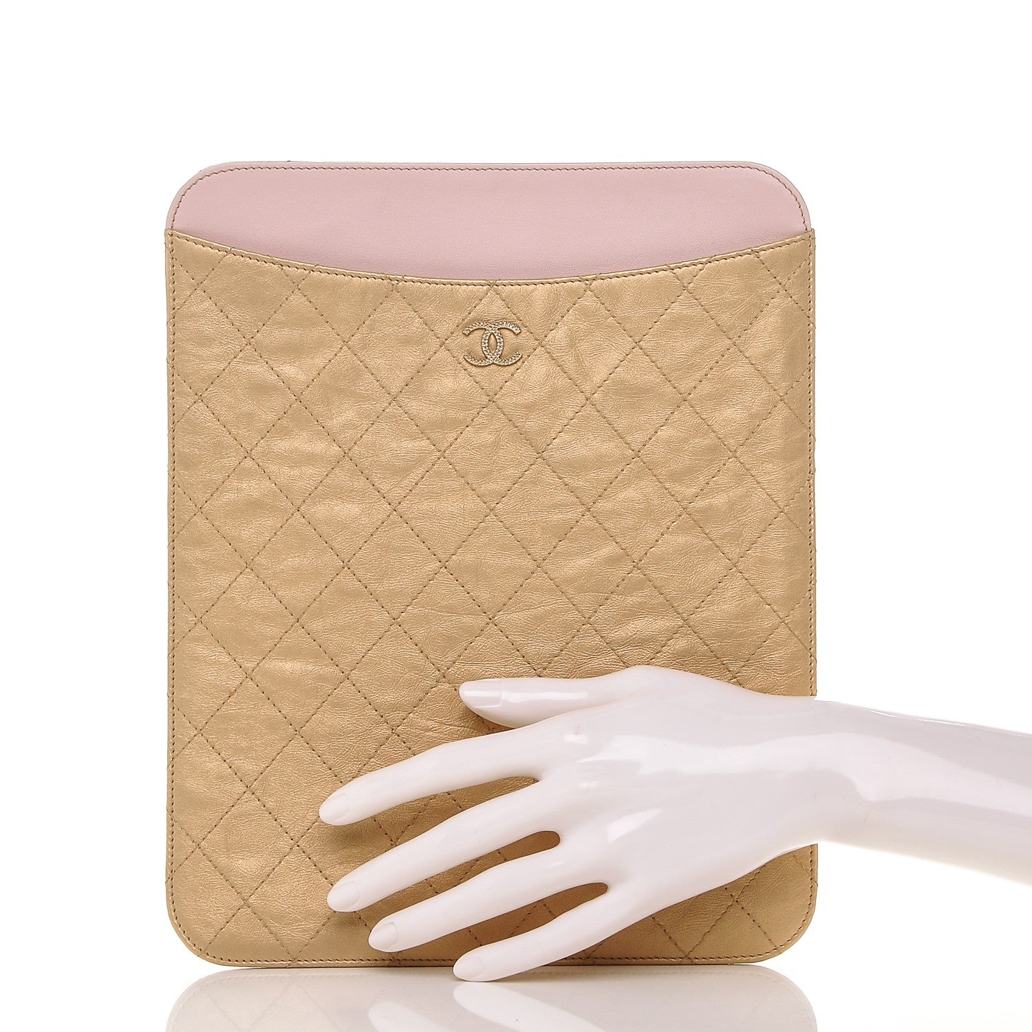 Chanel Metallic Calfskin Brilliant iPad Case Gold 2 of 8