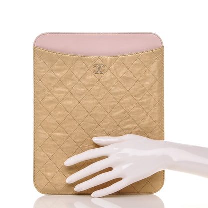 Chanel Metallic Calfskin Brilliant iPad Case Gold 2 of 8