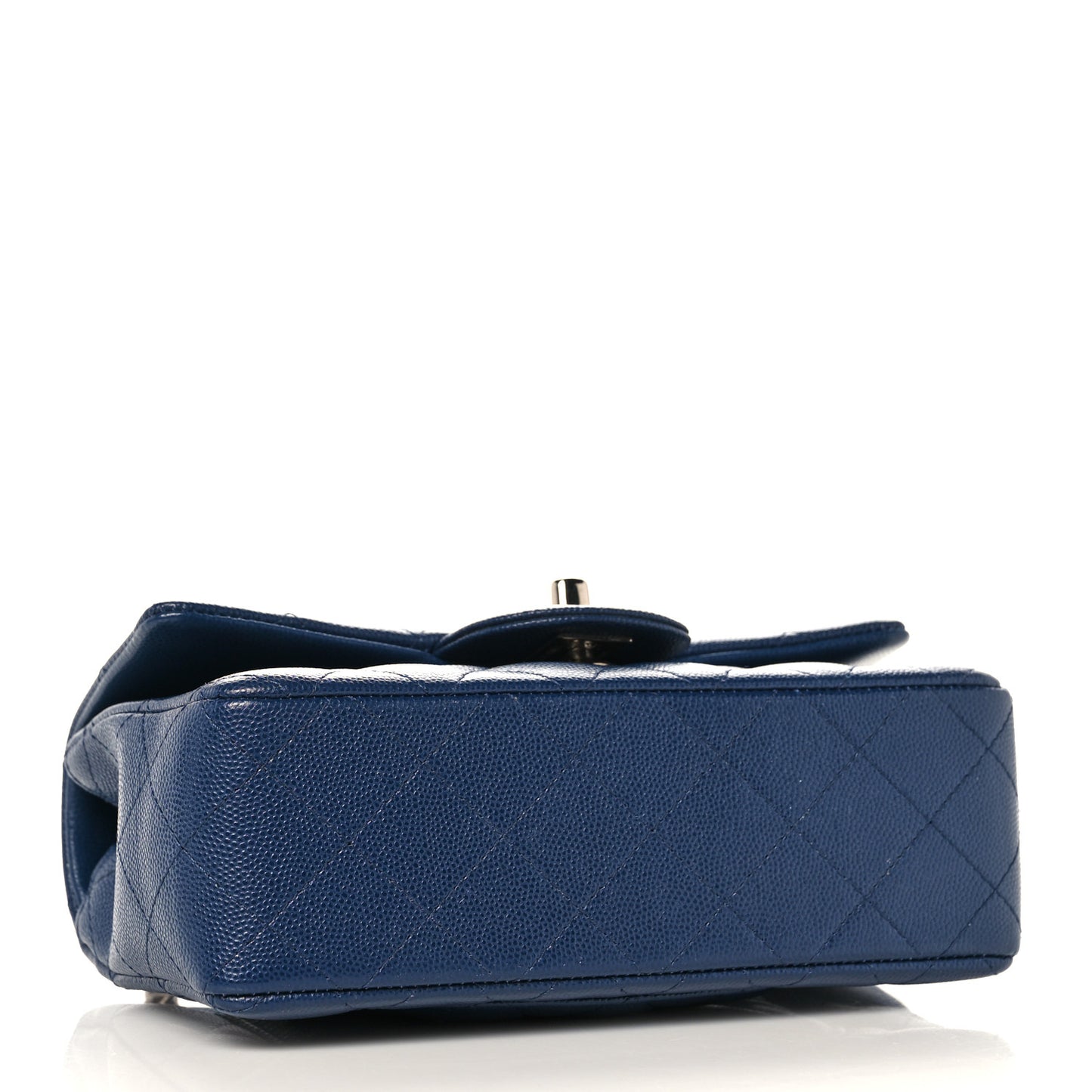 Caviar Quilted Mini Rectangular Flap Navy