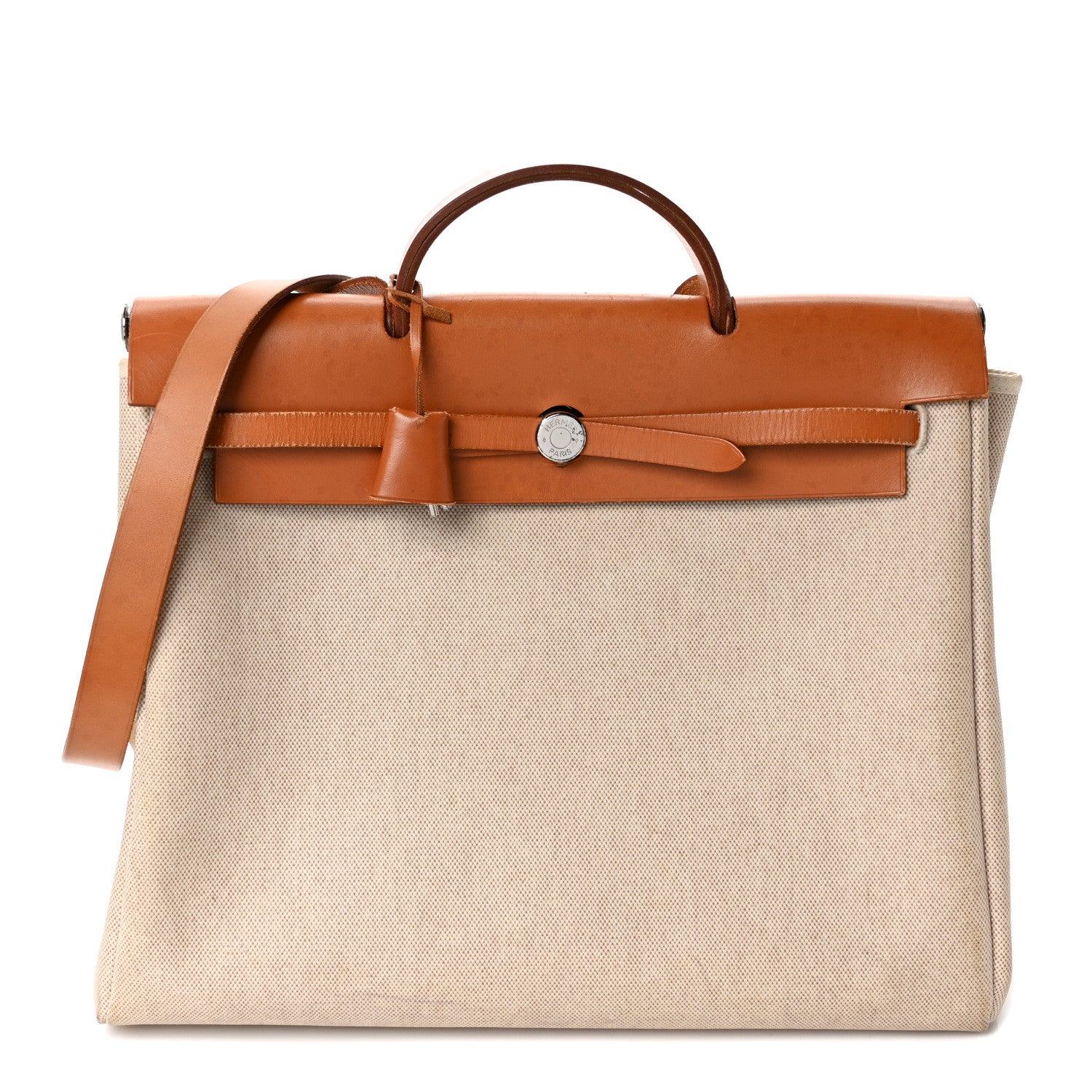 Hermes Toile Vache Calfskin Herbag 39 MM Natural 1 of 11