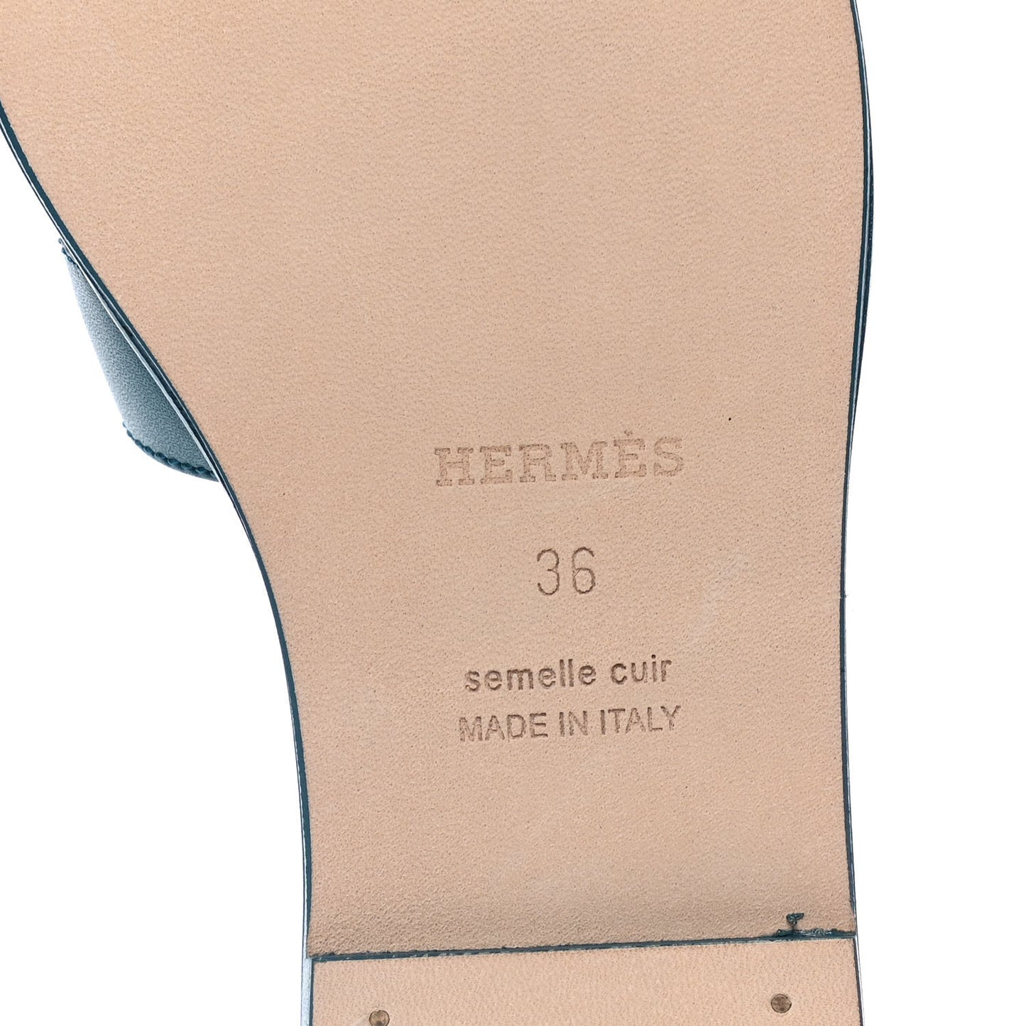 Calfskin Oran Sandals 36 Bleu Emeraude