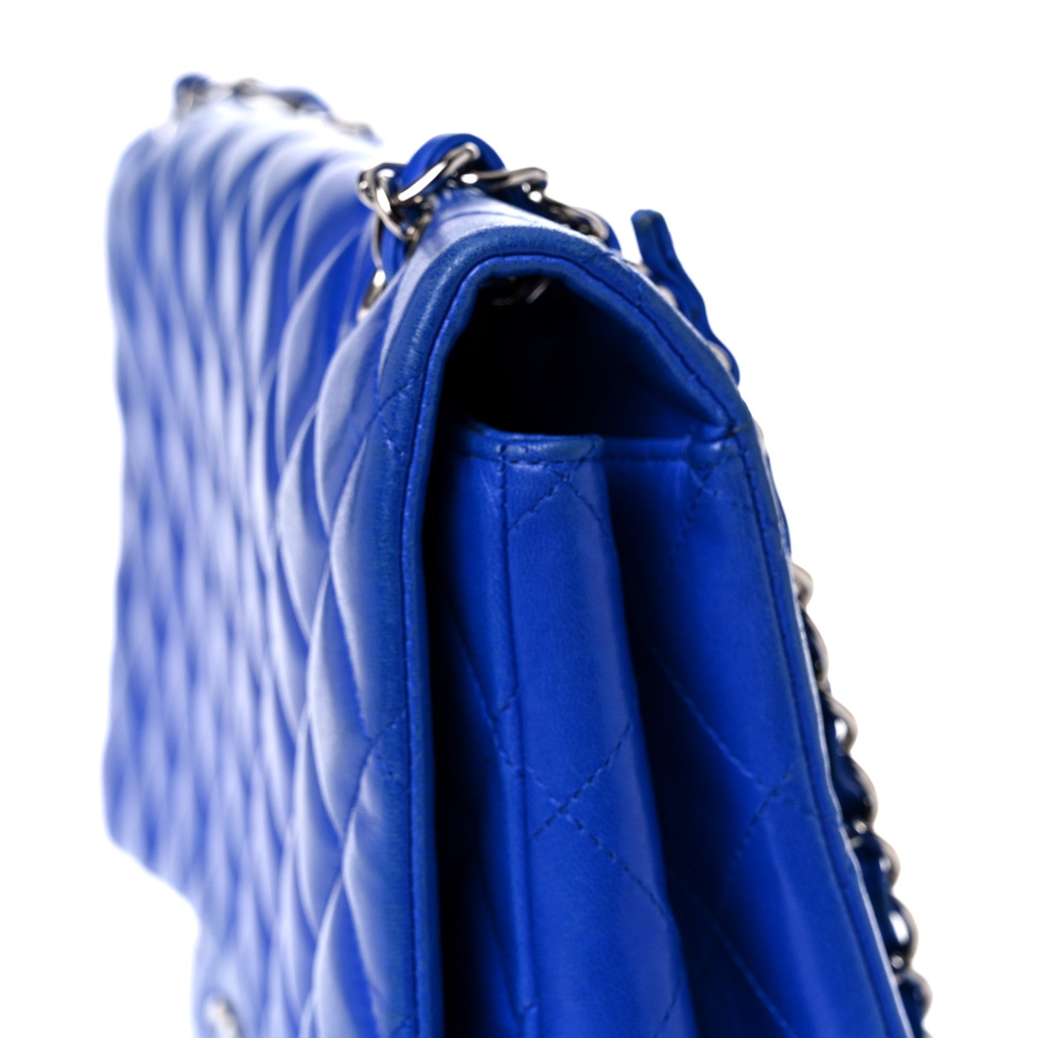 Chanel Lambskin Quilted Maxi Single Flap Blue 19 of 20