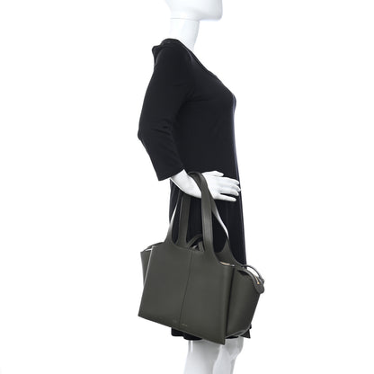 Celine Calfskin Small Tri-Fold Shoulder Bag Dark Green 2 of 9