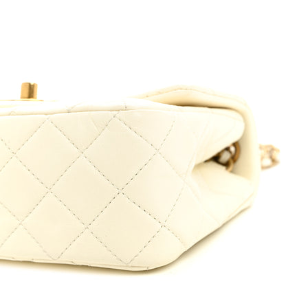 Chanel Lambskin Quilted Mini Pearl Crush Flap White 10 of 10