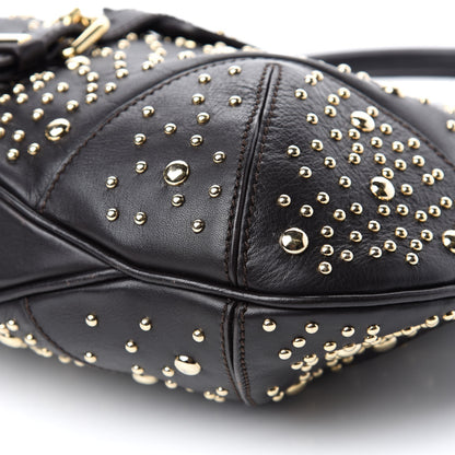 Burberry Calfskin Hackford Studded Hobo Brown 7 of 12