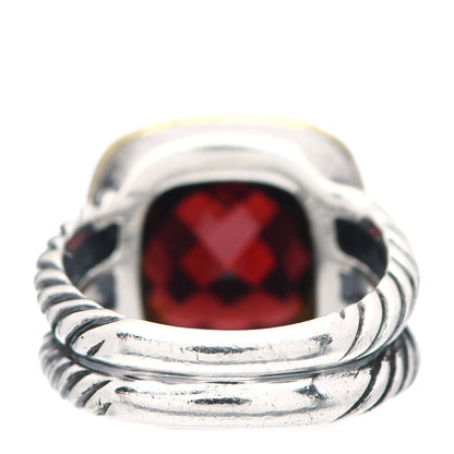 David Yurman Sterling Silver 18K Yellow Gold Diamond Garnet 11mm Albion Ring 52 6 3 of 4