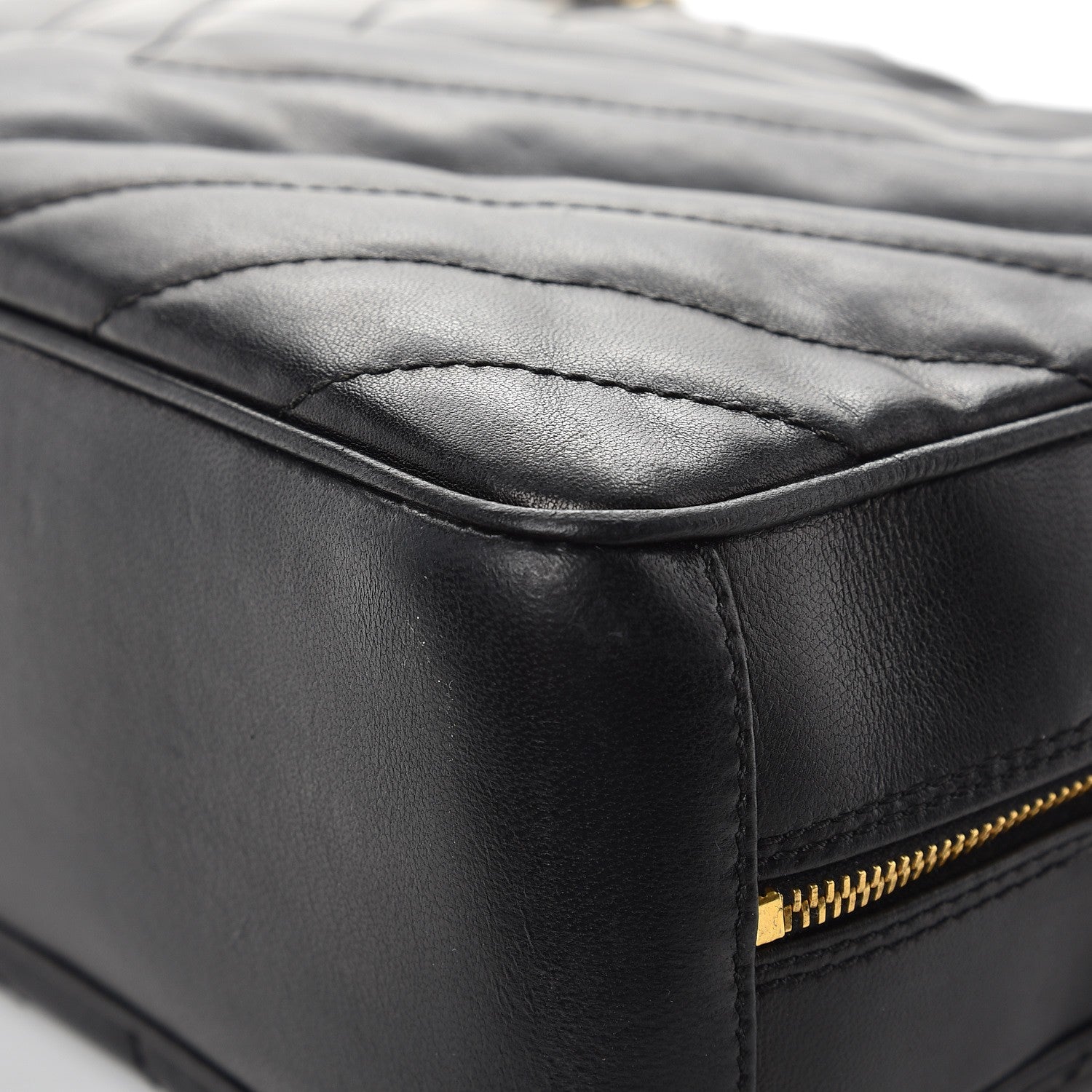 Chanel Lambskin Chevron Quilted Camera Case Black 9 of 10