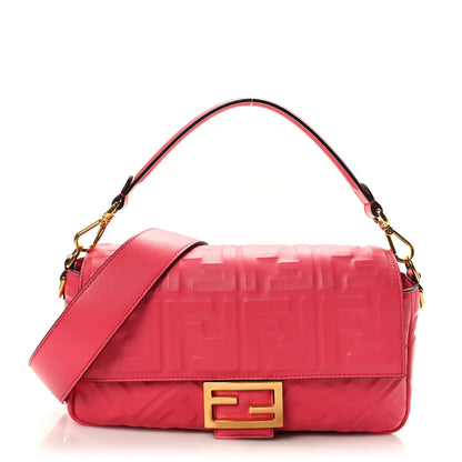 Fendi Nappa FF 1974 Embossed Baguette Lampone 1 of 8