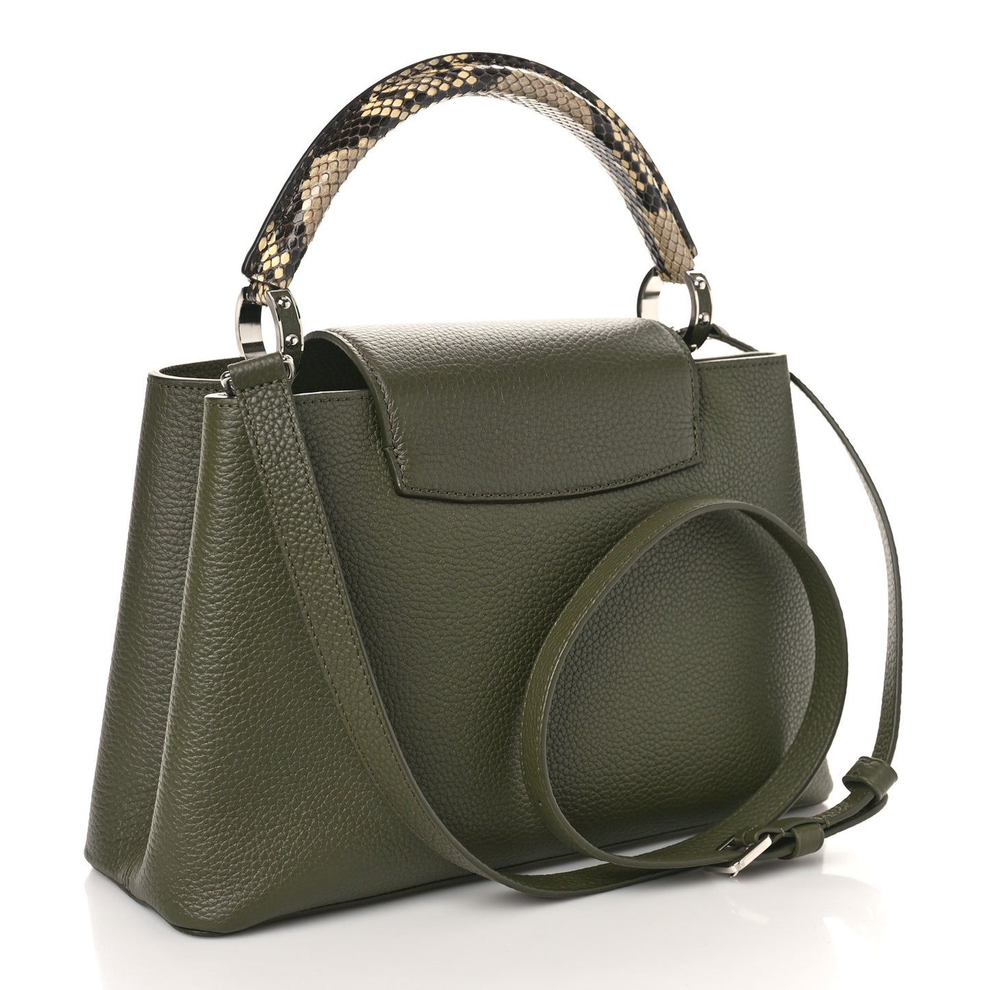 Taurillon Snakeskin Capucines PM Khaki