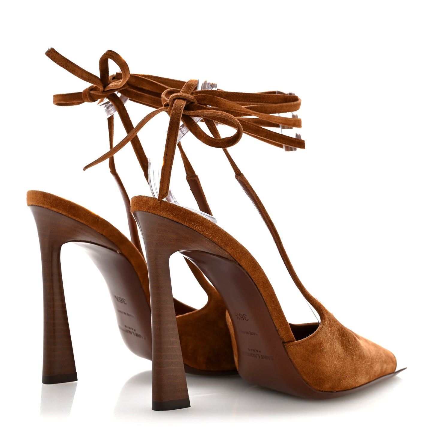 Suede Blade 105 Slingback Pumps 36.5 Brown