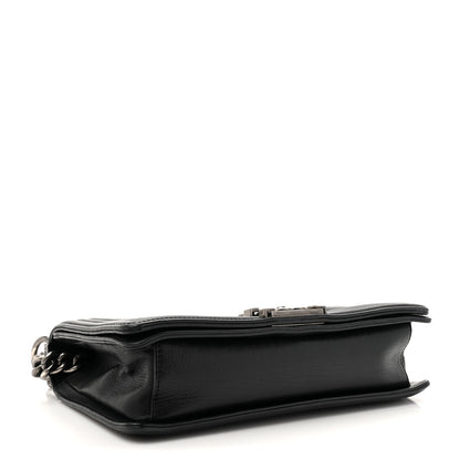 Chanel Calfskin Crystal Embossed Medium Boy Flap Black 4 of 13