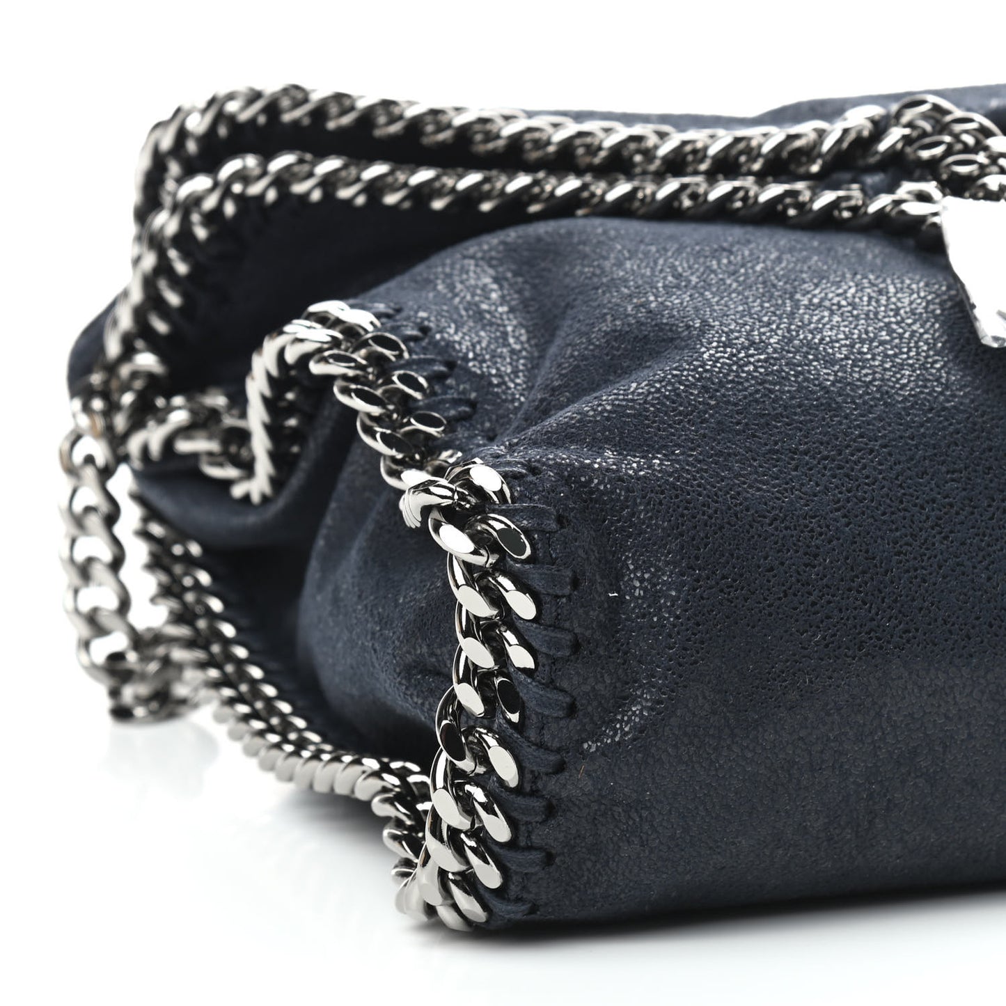 Shaggy Deer Falabella Fold Over Tote Navy
