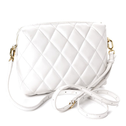 Balenciaga Nappa Calfskin Quilted Touch B Camera Shoulder Bag White 3 of 15