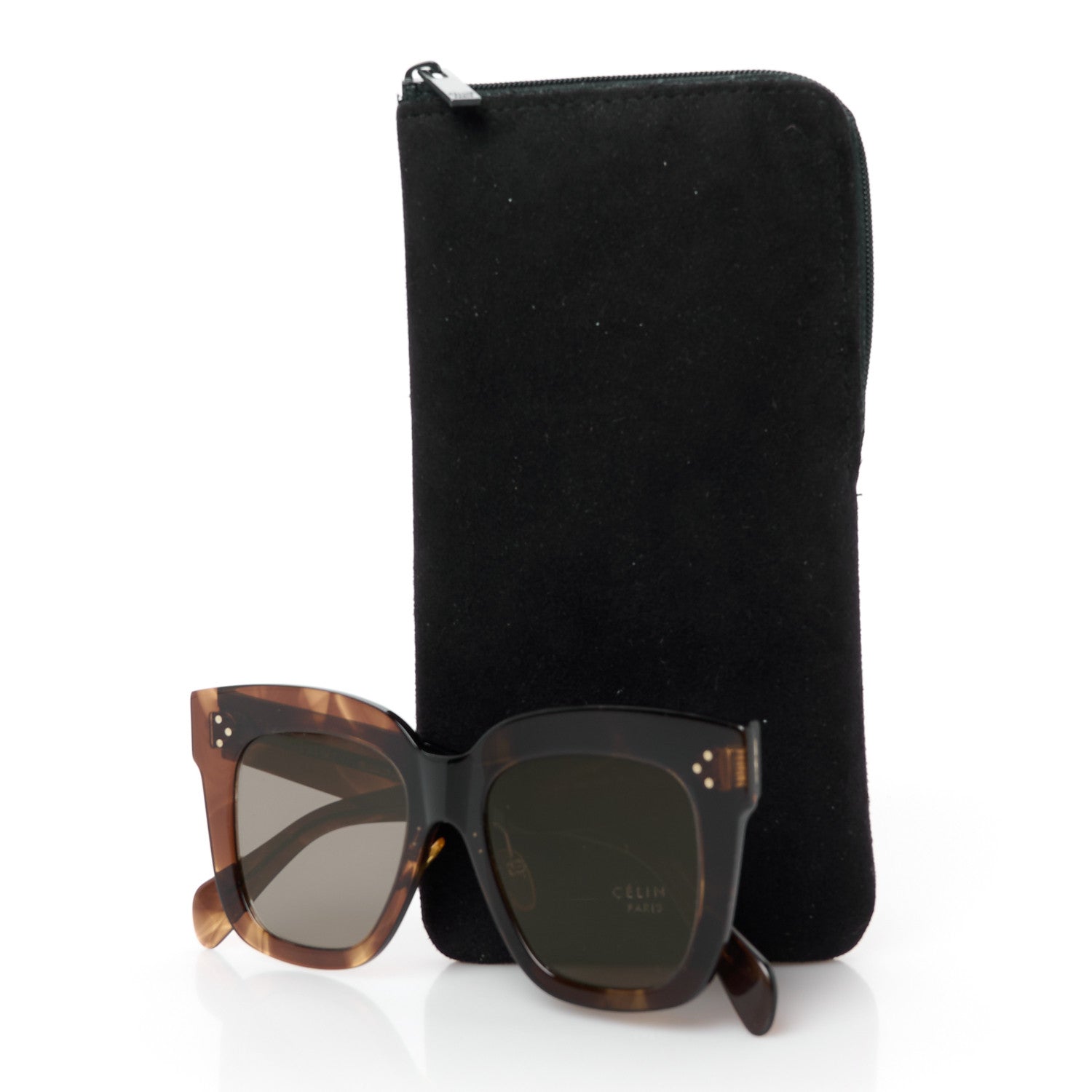 Celine Polarized Acetate Sunglasses CL41444S Havana 7 of 7