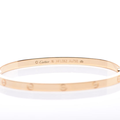 Cartier 18K Yellow Gold Small LOVE Bracelet 16 7 of 8