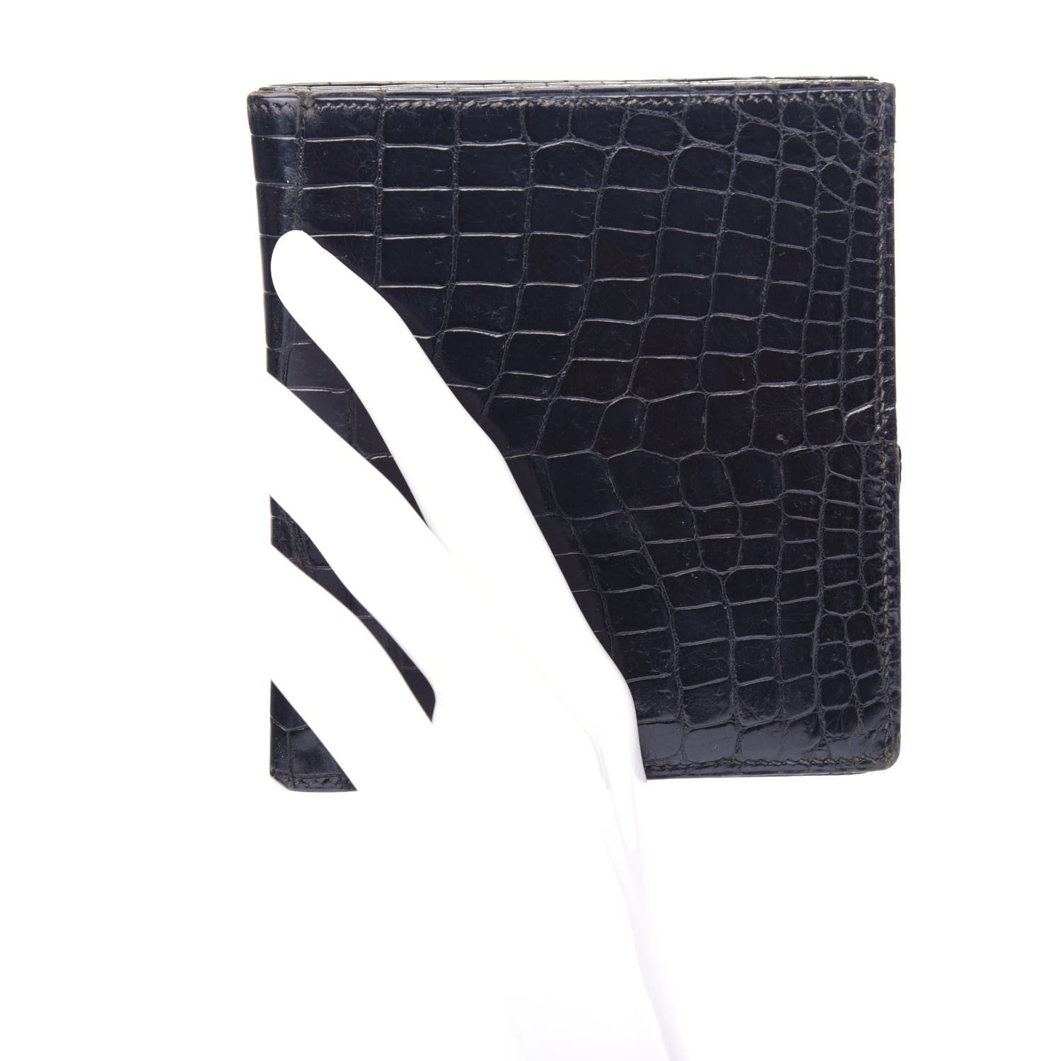 Hermes Shiny Alligator Wallet Black 2 of 9