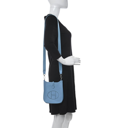 Hermes Taurillon Clemence Evelyne TPM Bleu Du Nord 2 of 11