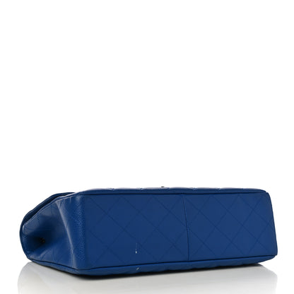Chanel Caviar Quilted Jumbo Single Flap Blue 4 of 15