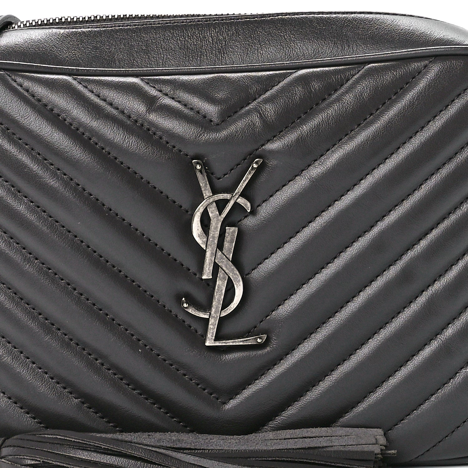 Saint Laurent Calfskin Matelasse Monogram Lou Camera Bag Asphalt 8 of 11