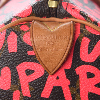 Louis Vuitton Monogram Graffiti Speedy 30 Fuchsia 7 of 9