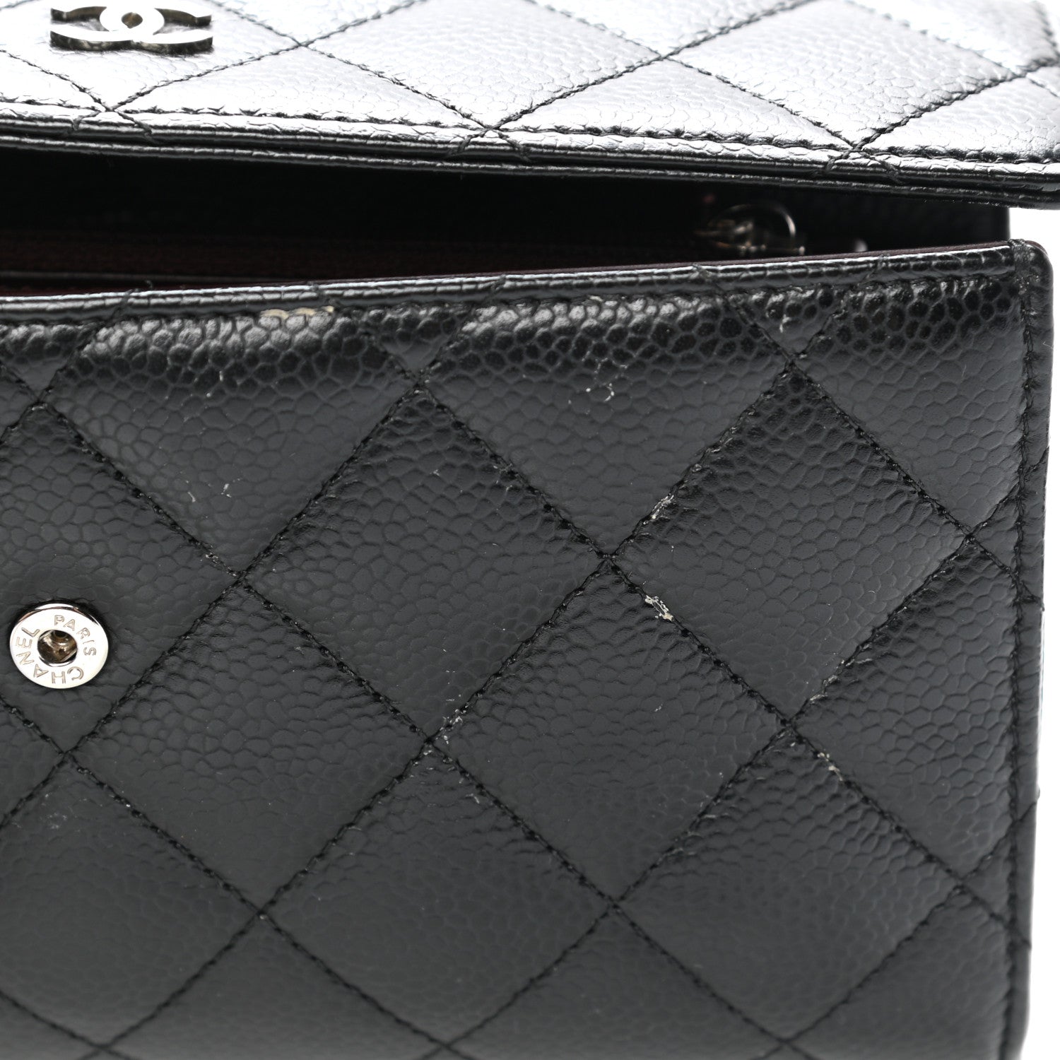 Chanel Caviar Quilted Large Gusset Flap Wallet Black 10 of 12