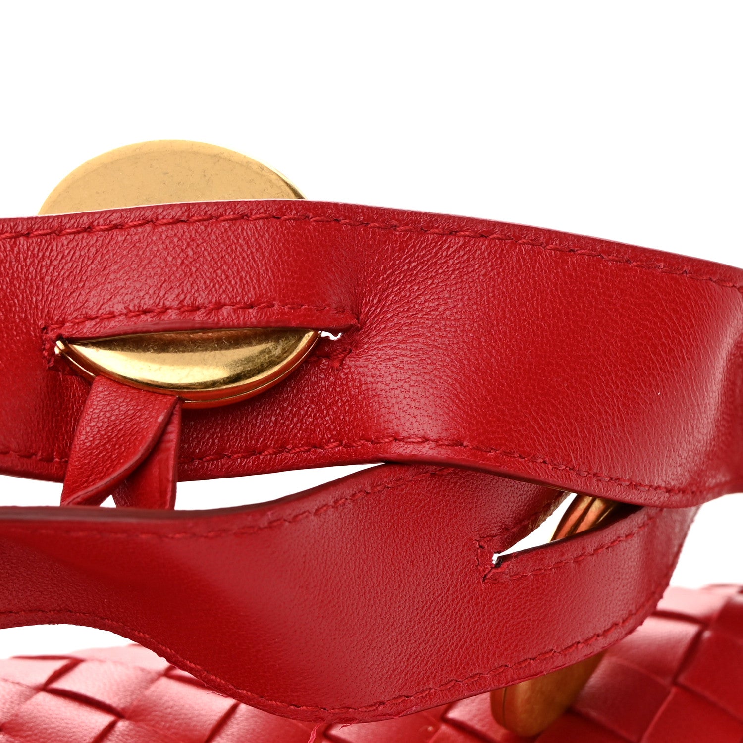 Bottega Veneta Nappa Intrecciato Small Fold Flap Shoulder Bag Red 12 of 15