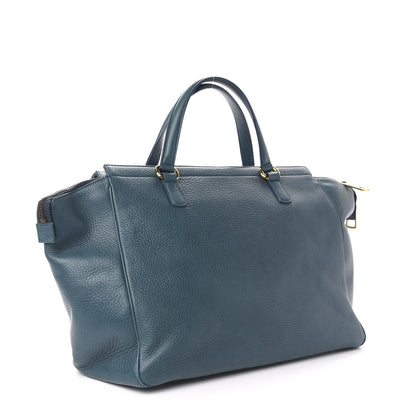 Gucci Pebbled Calfskin Medium 1973 Top Handle Satchel Deep Cobalt 3 of 10