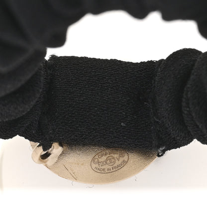 Chanel Pearl CC Hair Tie Black Gold Pearly White 4 of 6