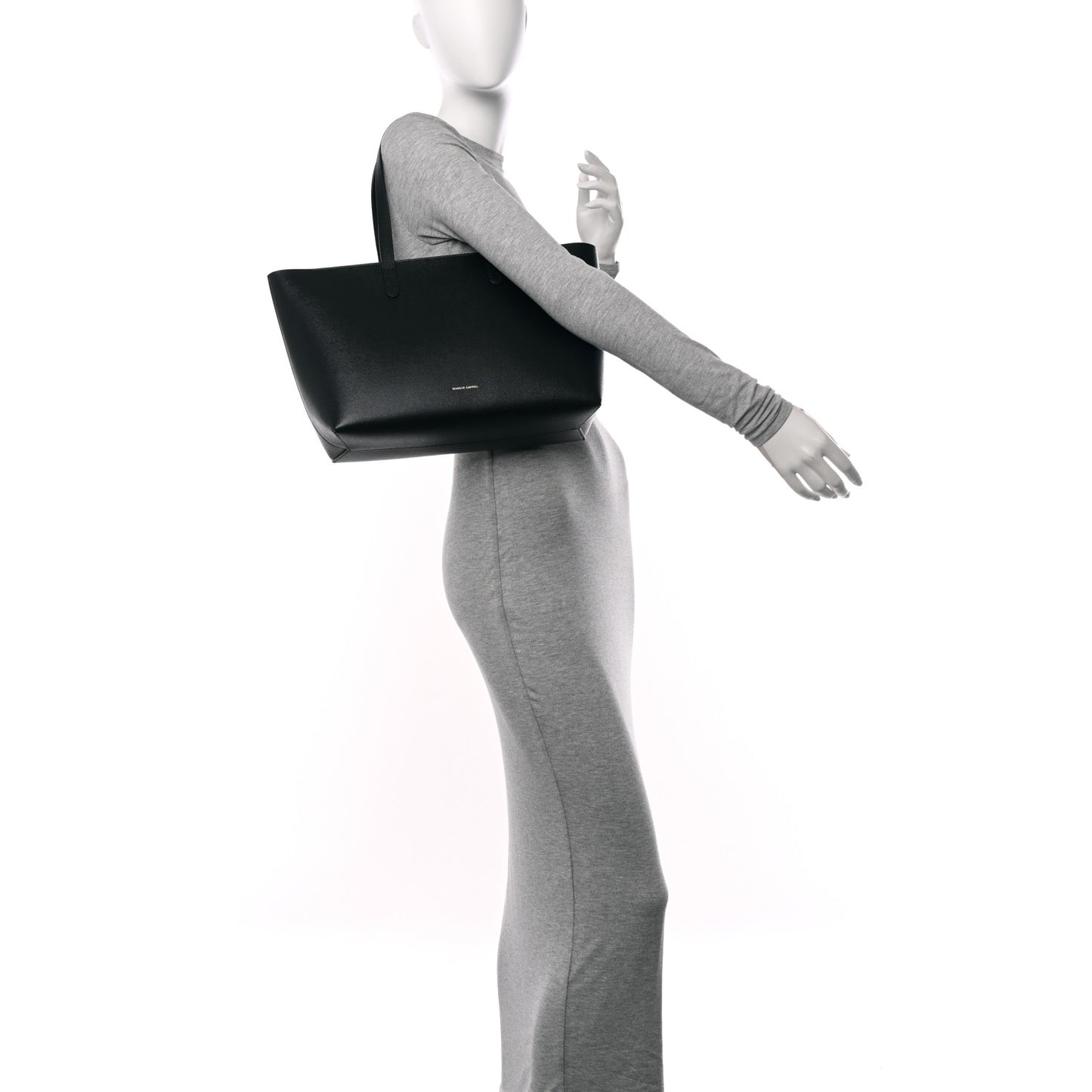 Saffiano Small Zip Tote Black Flamma