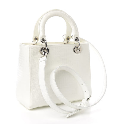 Christian Dior Patent Micro-Cannage Medium Lady Dior White 3 of 10
