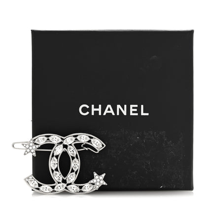 Chanel Crystal Starfall CC Hair Clip Silver 4 of 4