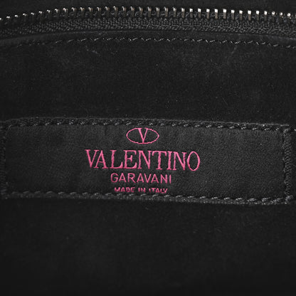 Valentino Garavani Pebbled Calfskin Onyx Medium Guitar Strap Rockstud Rolling Flap Love Blade Saddle Bag  Black 6 of 9