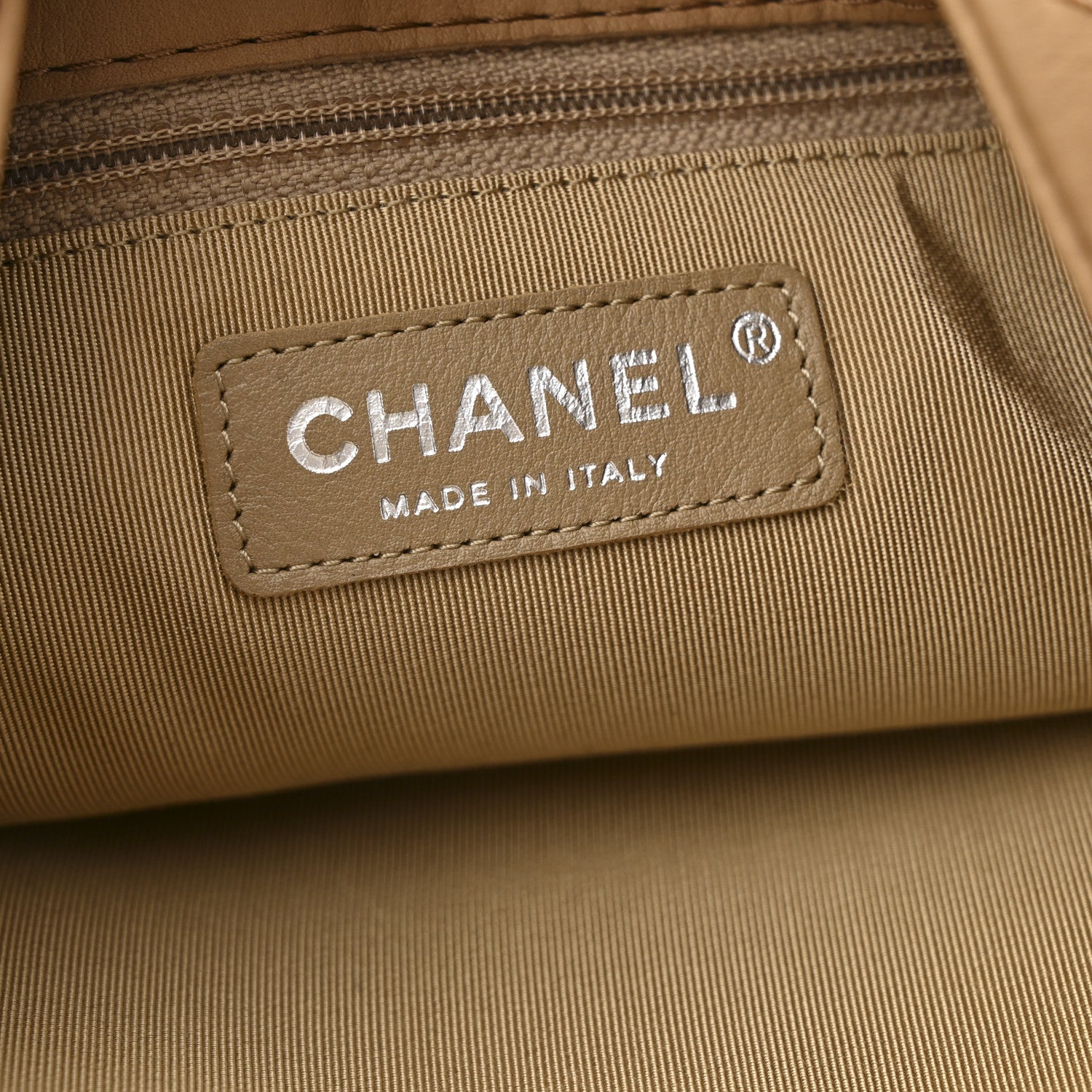 Chanel Calfskin Stitched Double Zip Hobo Beige 6 of 15