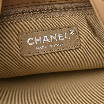 Chanel Calfskin Stitched Double Zip Hobo Beige 6 of 15