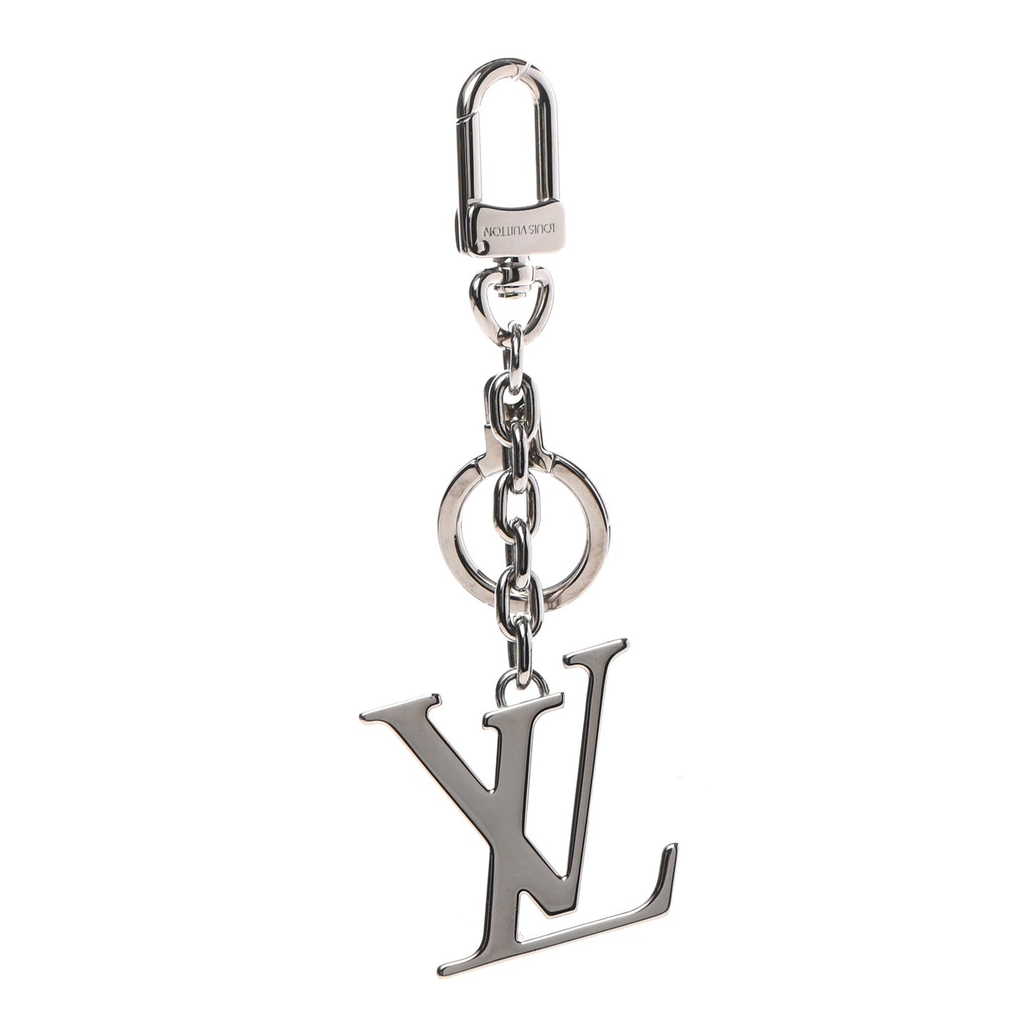 LV Facettes Bag Charm Key Holder Silver