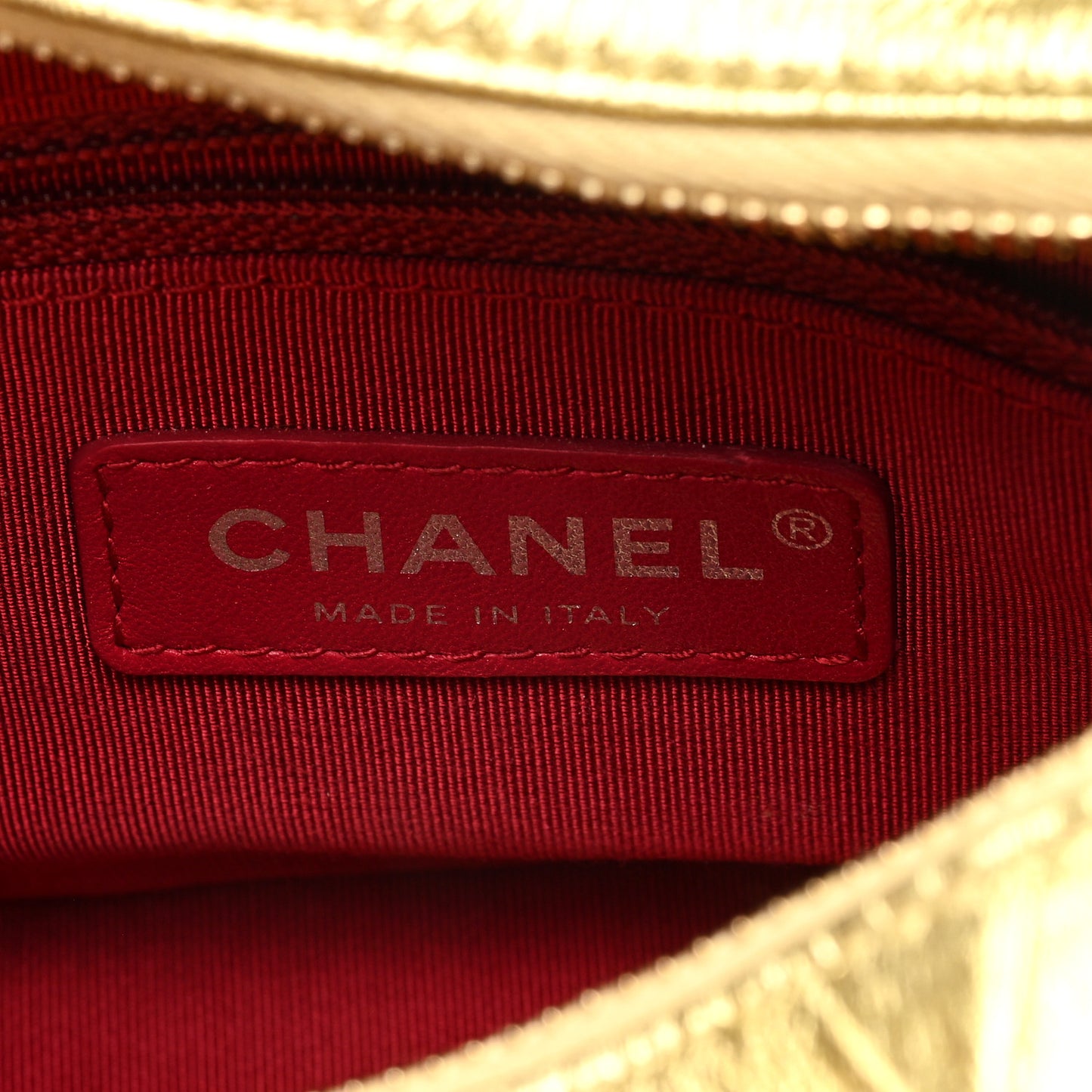 Metallic Aged Calfskin Quilted Small Gabrielle Hobo Gold