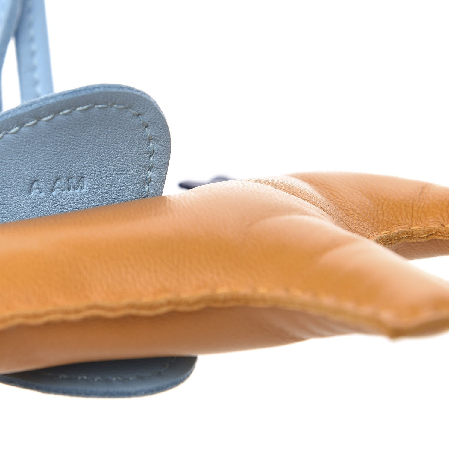 Hermes Milo Lambskin Grigri Rodeo Horse Bag Charm MM Naturel Bouton D'Or Celeste Bleu Saphir 3 of 5